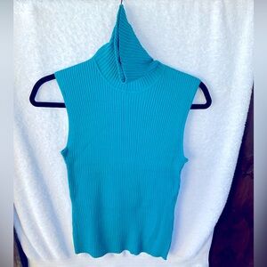 Chico’s Apparel Dinah Sleeveless Turtleneck Pacific;NWT; M/8